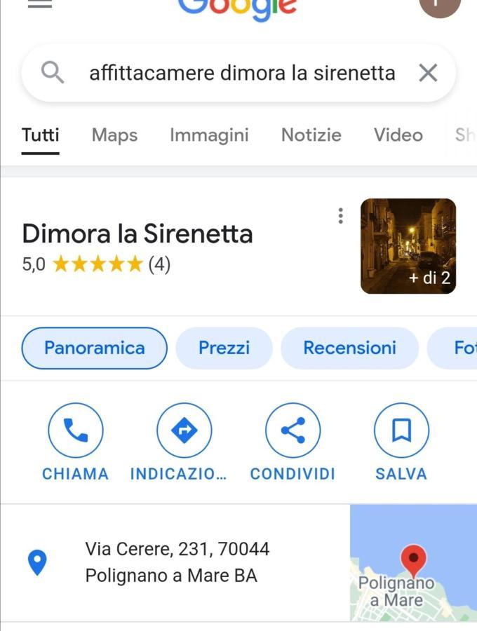 滨海波利尼亚诺 Dimora La Sirenetta酒店 外观 照片